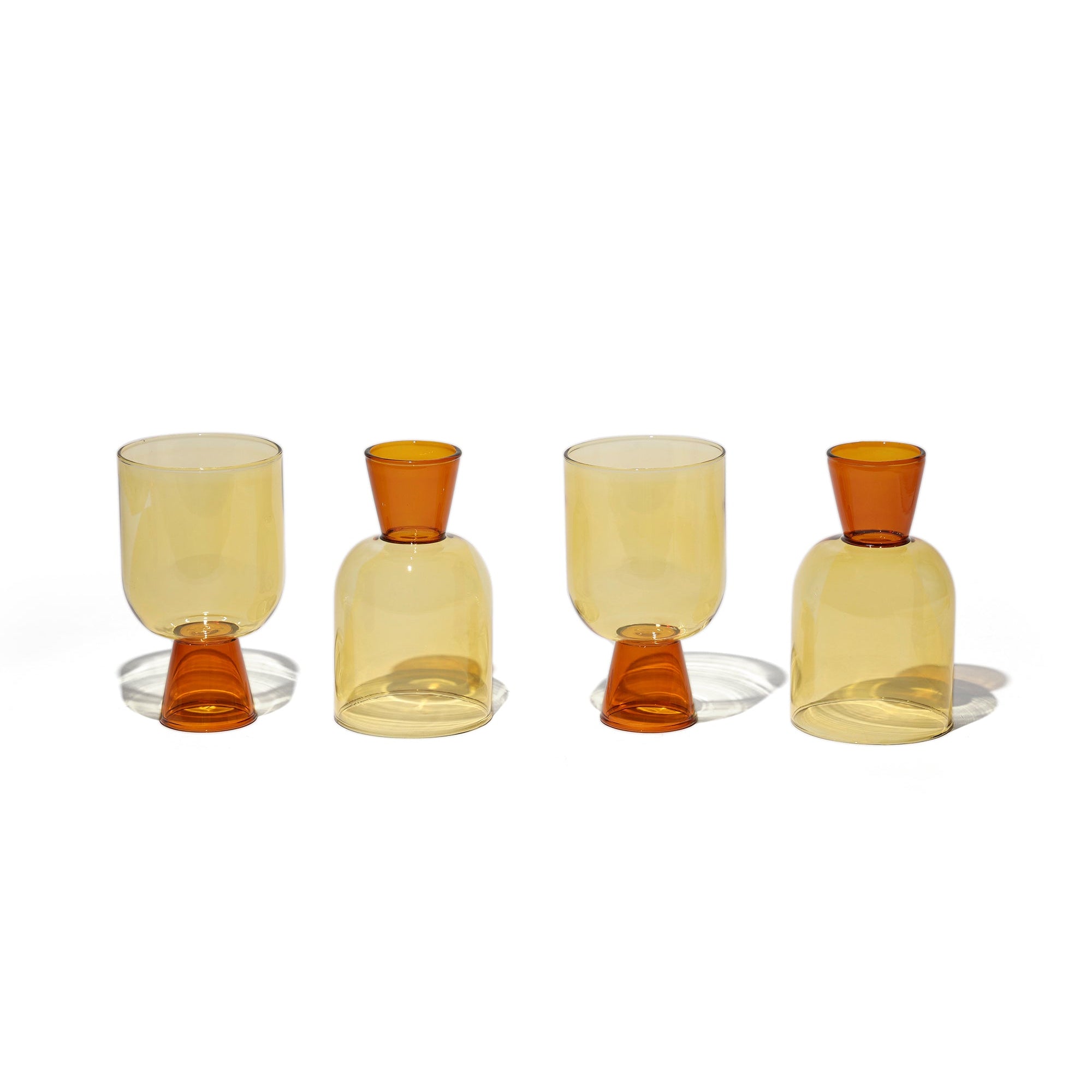 Amber Cocktail Glasses - Set of 4