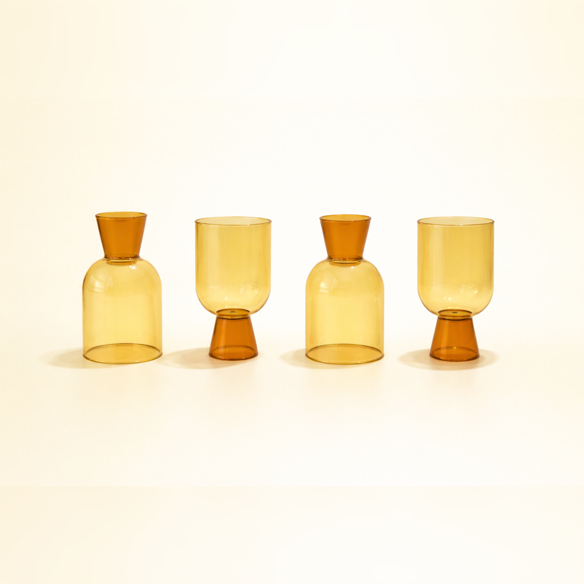 Amber Cocktail Glasses - Set of 4