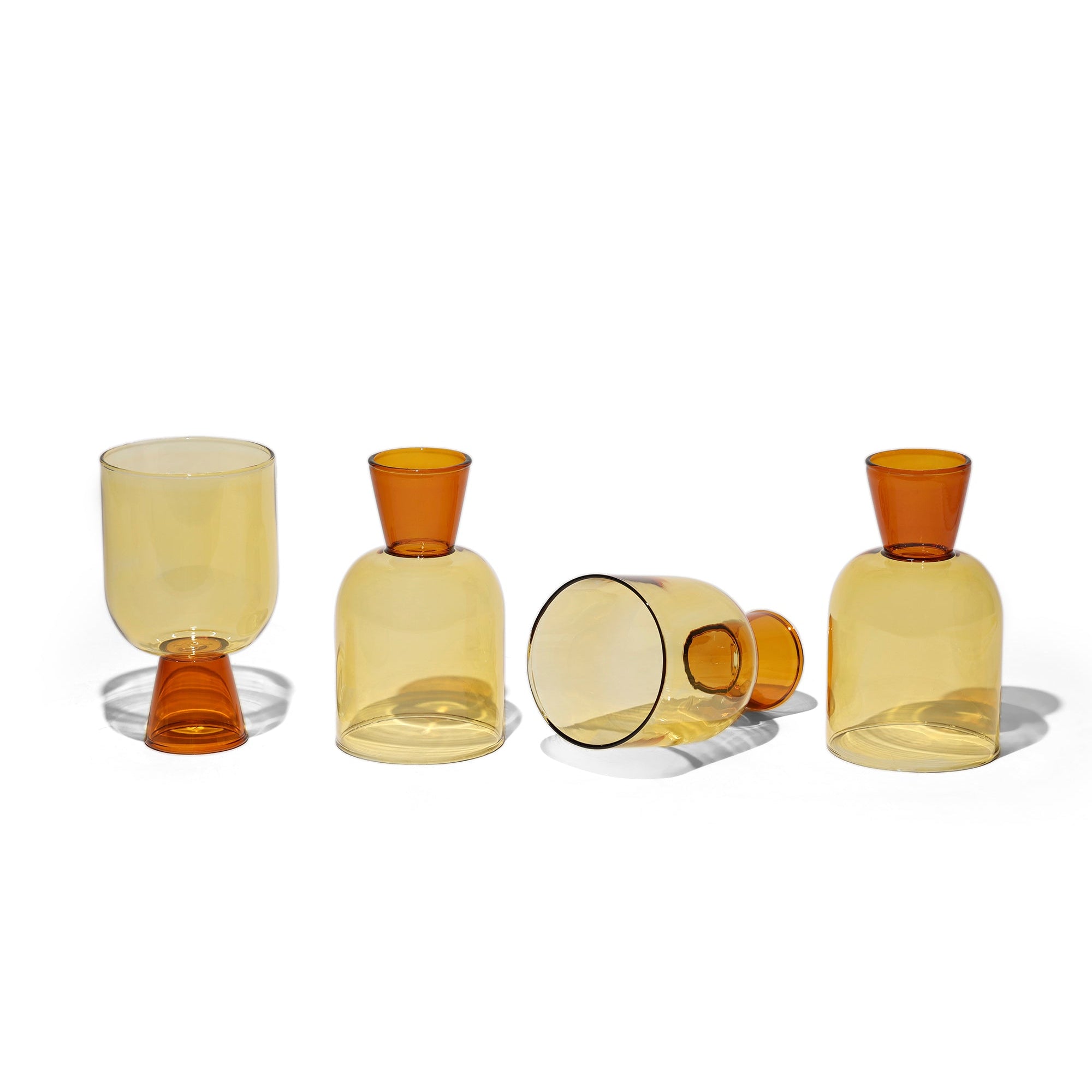 Amber Cocktail Glasses - Set of 4